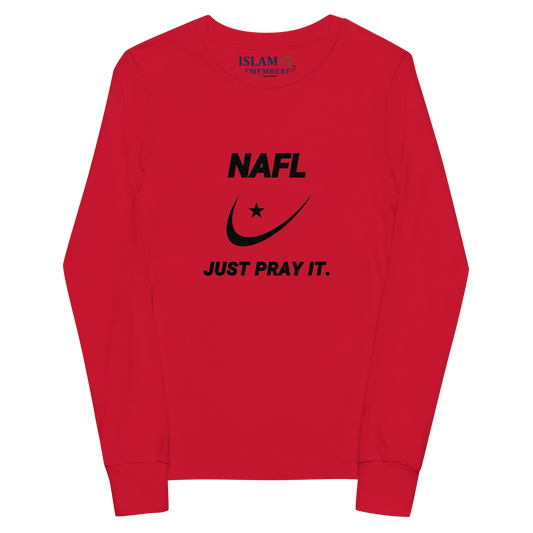 CHILDREN's Long Sleeve - NAFL JUST PRAY IT w/ Logo - Black