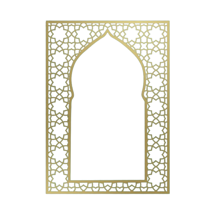 METAL WALL ART – QIBLAH Direction, Home & Spiritual Spaces, Reflection etc. - Gold (16.5" X 11.8")