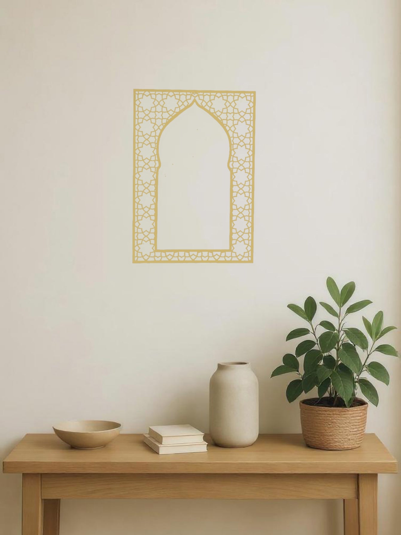 METAL WALL ART – QIBLAH Direction, Home & Spiritual Spaces, Reflection etc. - Gold (16.5" X 11.8")