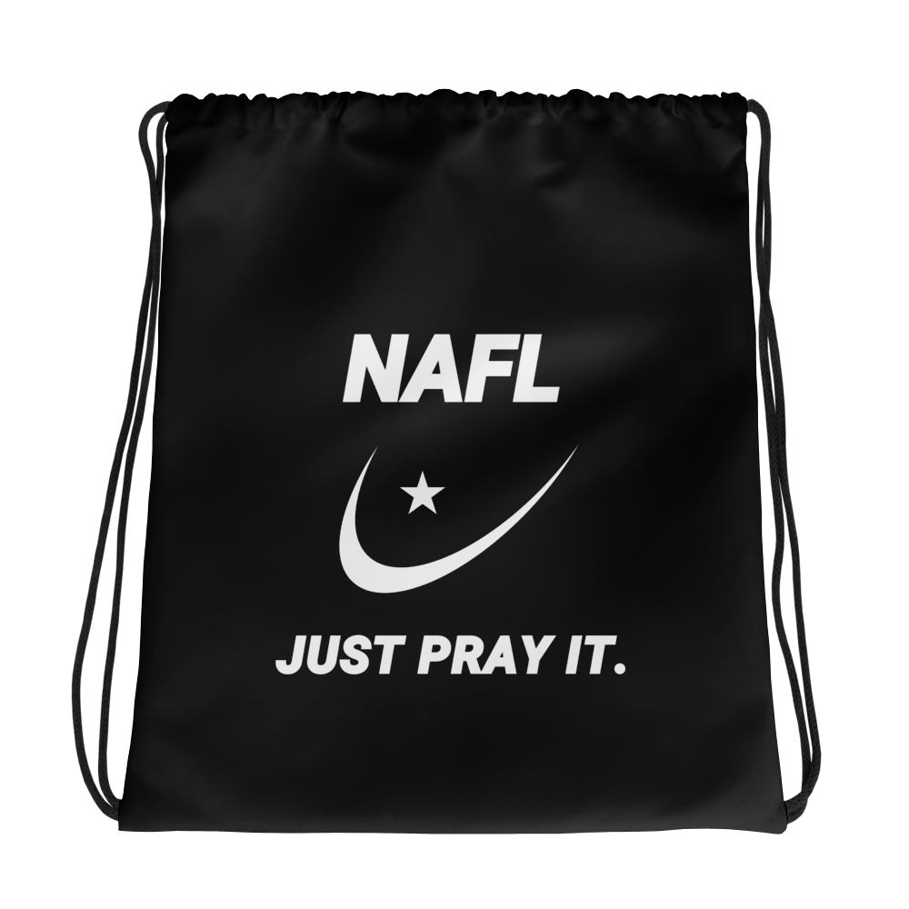 BAG Drawstring - NAFL JUST PRAY IT w/ Logo - Black/White
