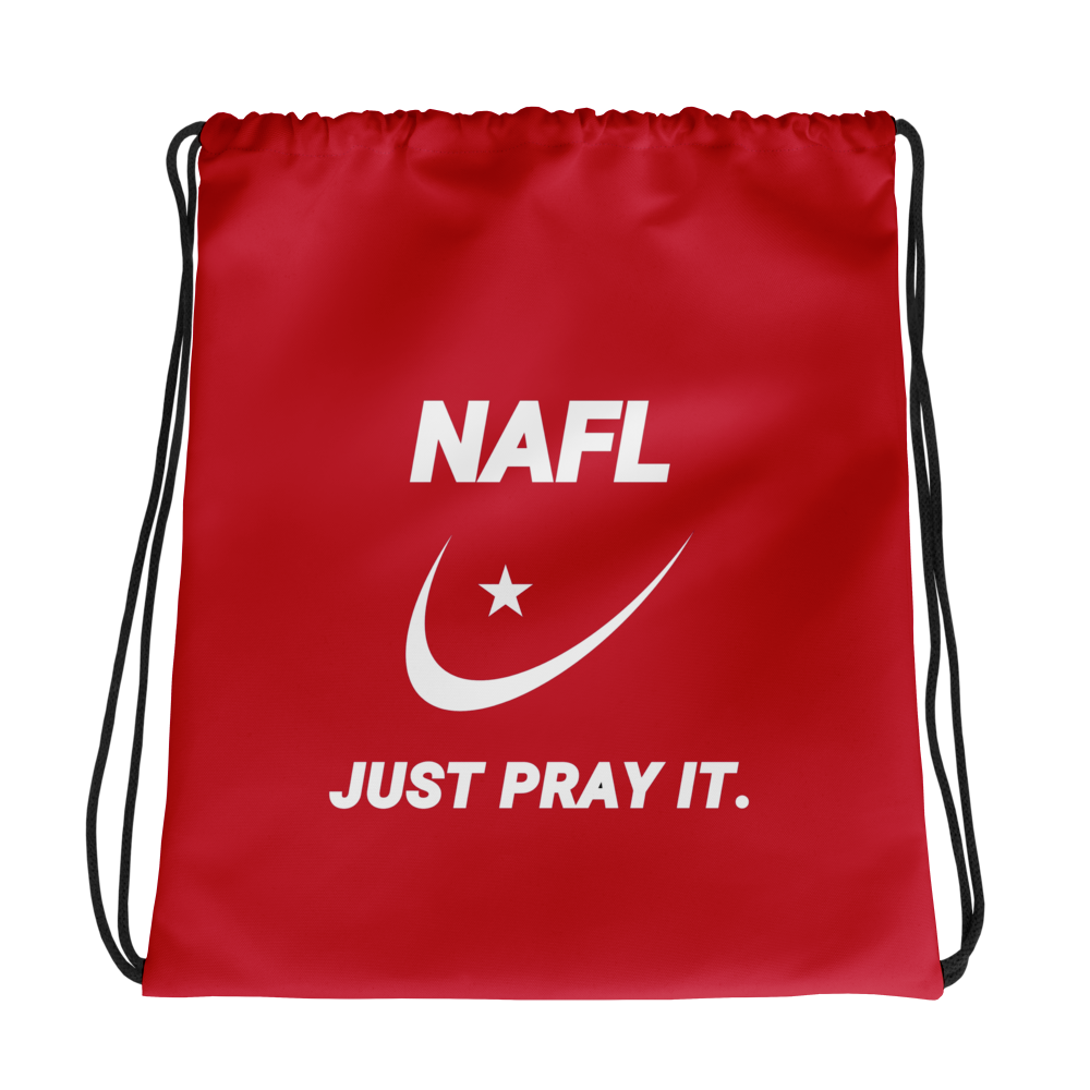 BAG Drawstring - NAFL JUST PRAY IT w/ Logo - Red/White