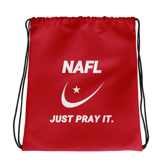 BAG Drawstring - NAFL JUST PRAY IT w/ Logo - Red/White