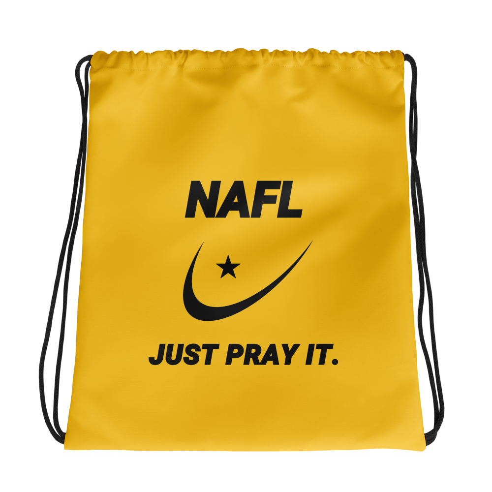 BAG Drawstring - NAFL JUST PRAY IT w/ Logo - Yellow/Black