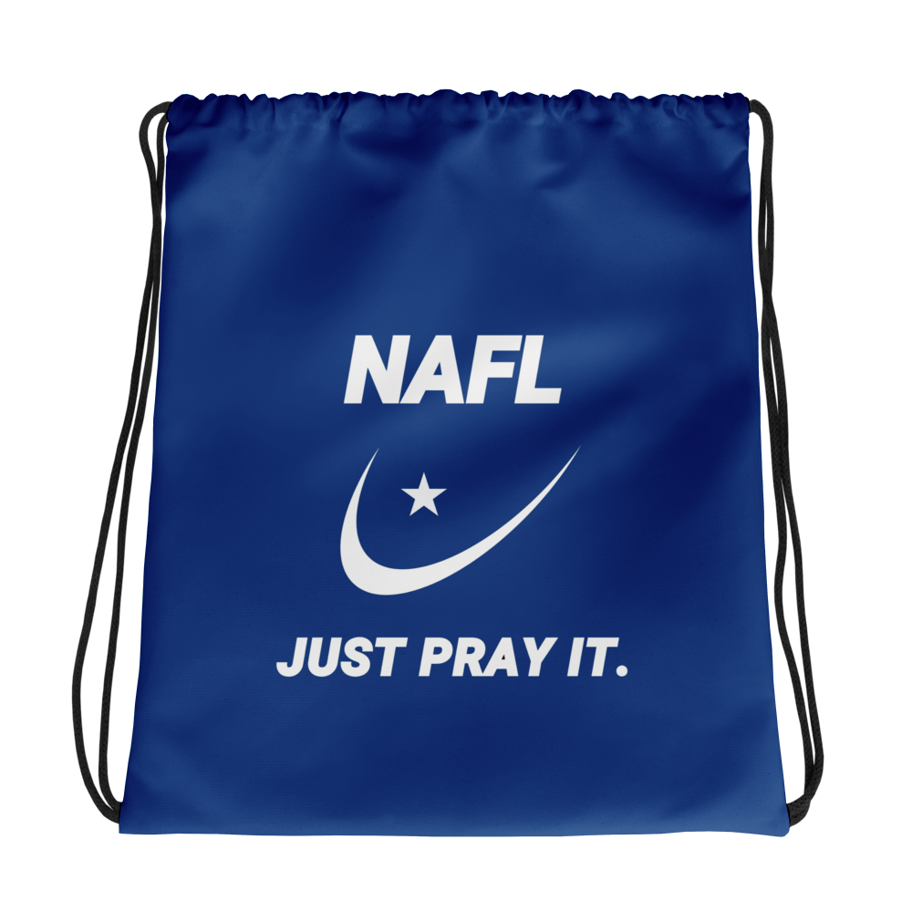 BAG Drawstring - NAFL JUST PRAY IT w/ Logo - Blue/White