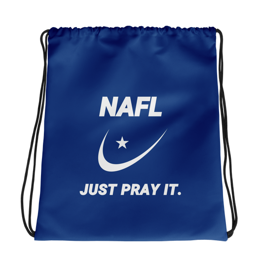 BAG Drawstring - NAFL JUST PRAY IT w/ Logo - Blue/White
