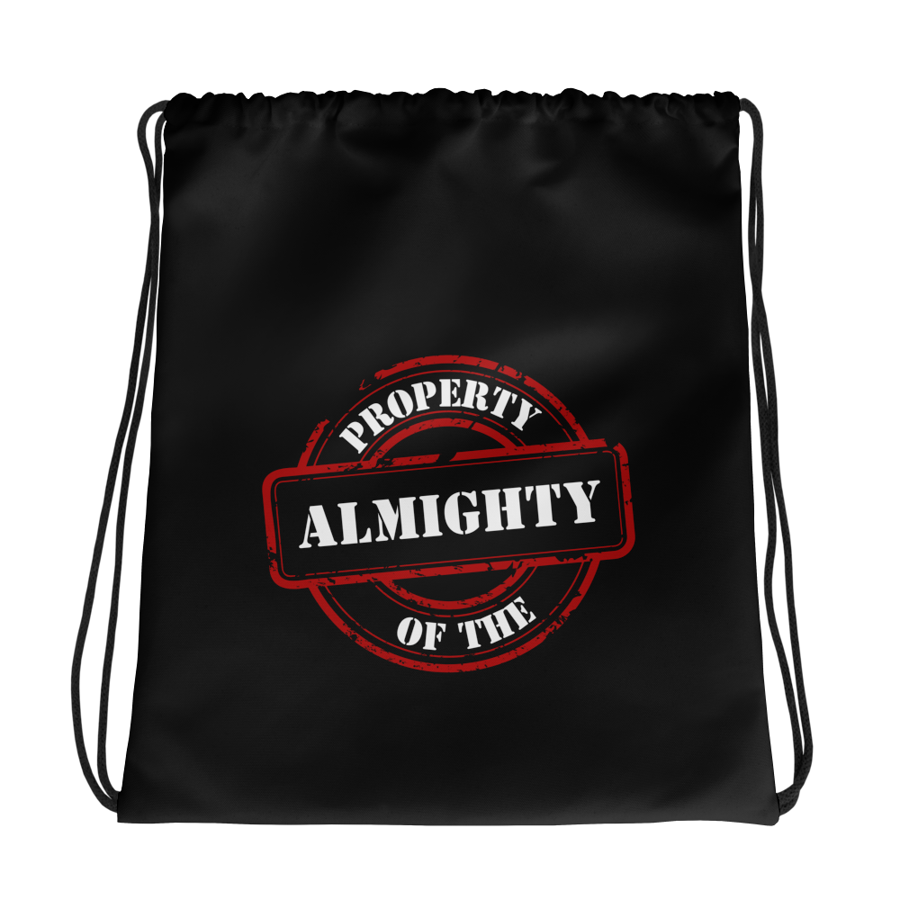 BAG Drawstring - PROPERTY OF THE ALMIGHTY - White