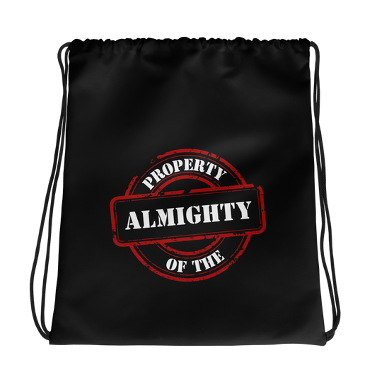 BAG Drawstring - PROPERTY OF THE ALMIGHTY - White