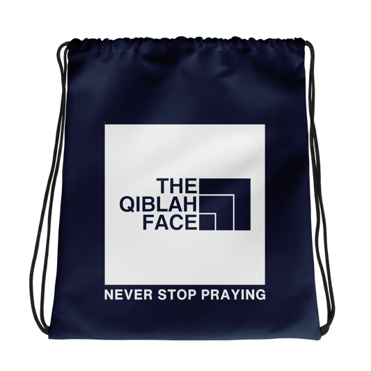 BAG Drawstring - THE QIBLAH FACE (Never Stop Praying - Logo) - Navy