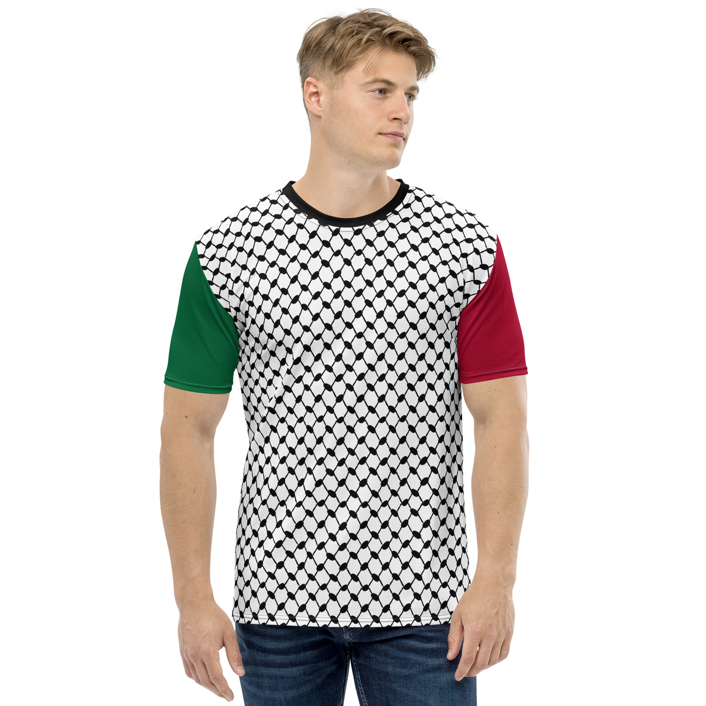 MEN's T-shirt - KUFIYAH - Black/Green/Red