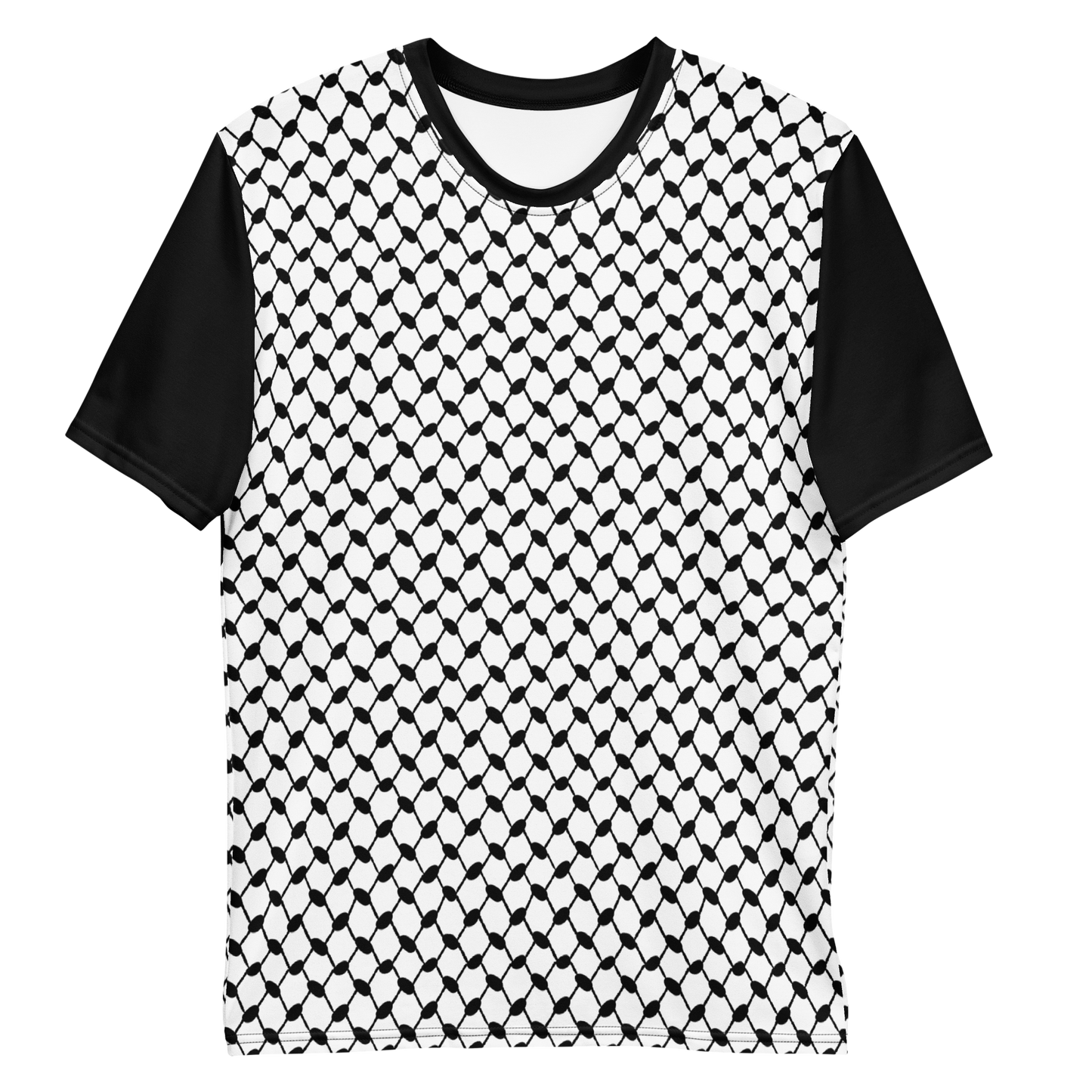 MEN's T-shirt - KUFIYAH - Black Collar/Arms