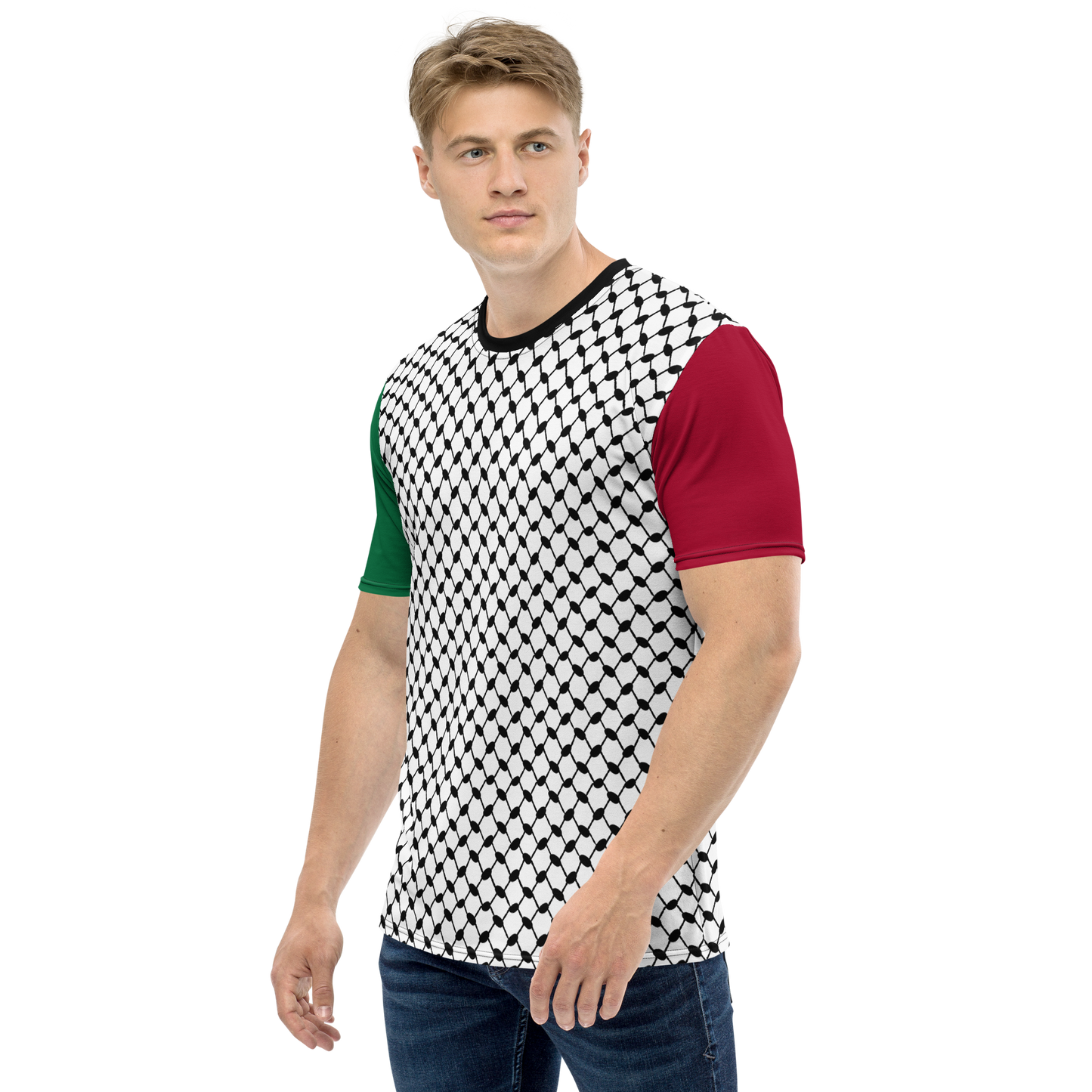 MEN's T-shirt - KUFIYAH - Black/Green/Red