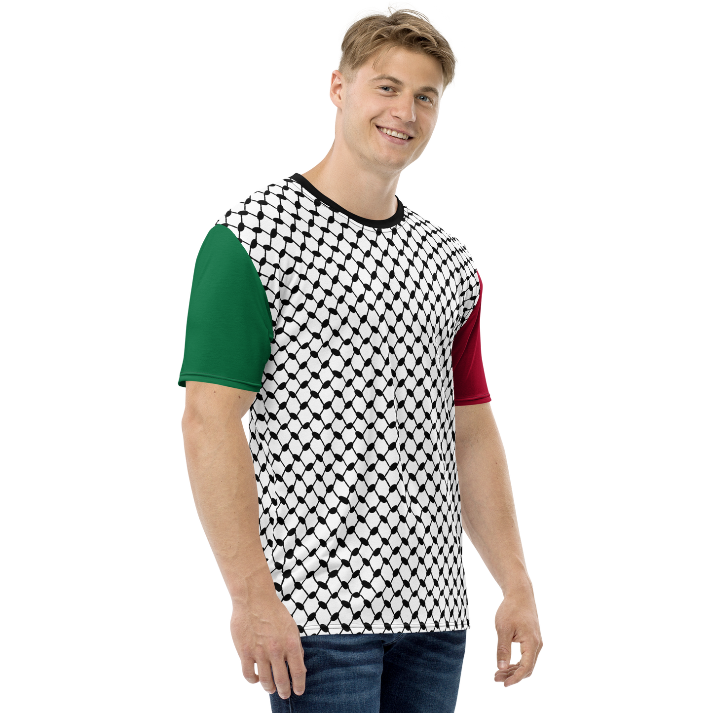 MEN's T-shirt - KUFIYAH - Black/Green/Red