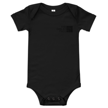 BABY One Piece - THE QIBLAH FACE (Small Logo Front/Back) - Black