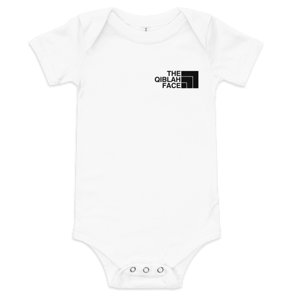 BABY One Piece - THE QIBLAH FACE (Small Logo Front/Back) - Black