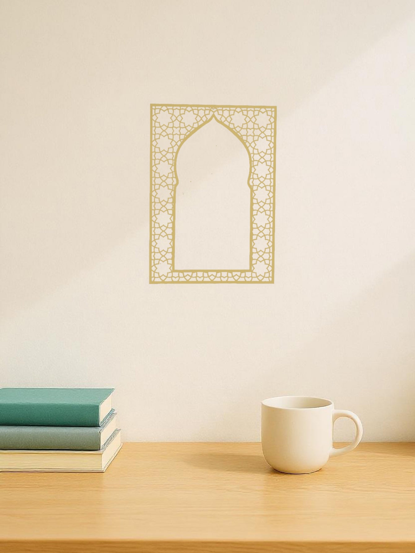 METAL WALL ART – QIBLAH Direction, Home & Spiritual Spaces, Reflection etc. - Gold (16.5" X 11.8")