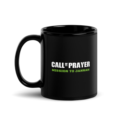 MUG Glossy Black - CALL OF PRAYER - White/Green