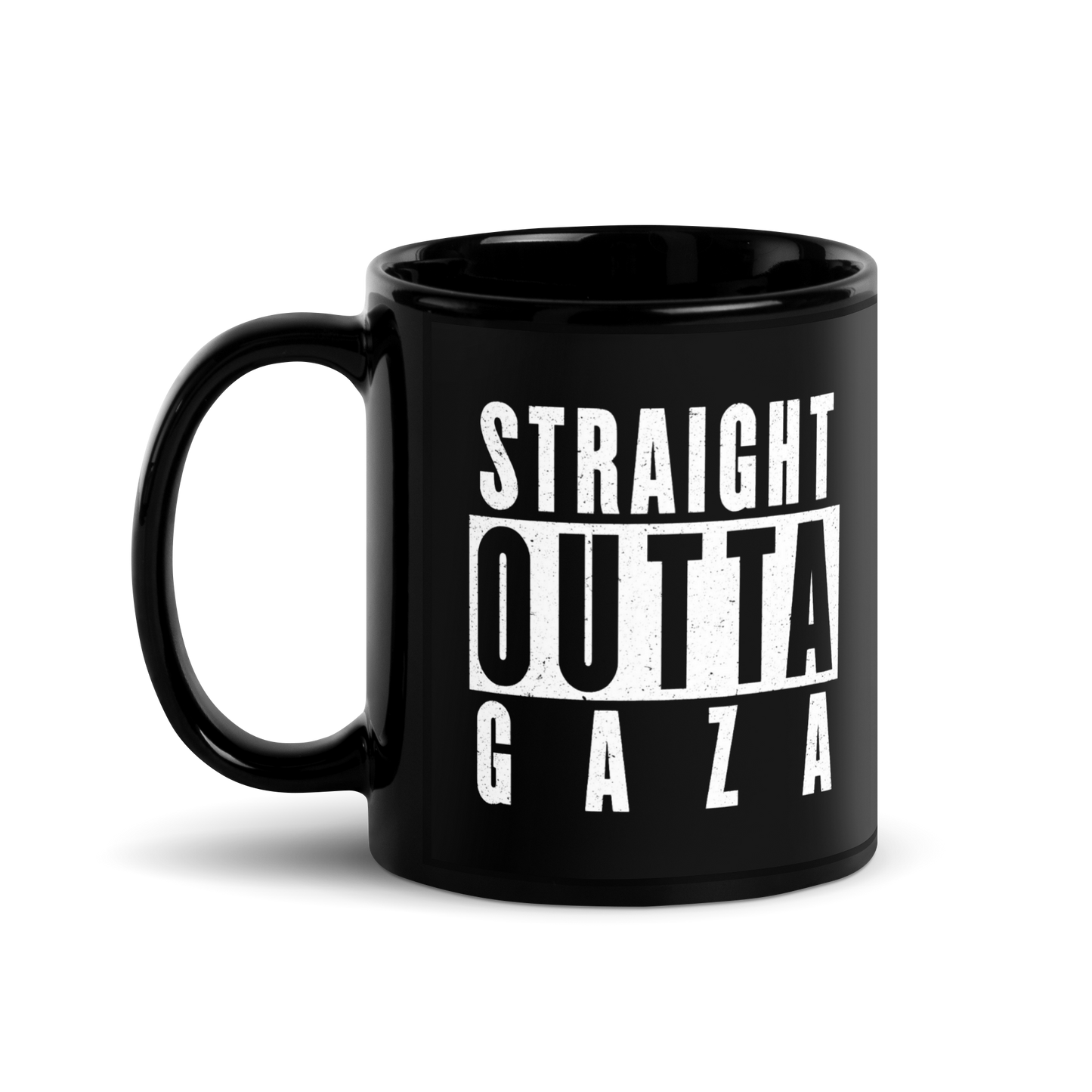 MUG Glossy Black - STRAIGHT OUTTA GAZA