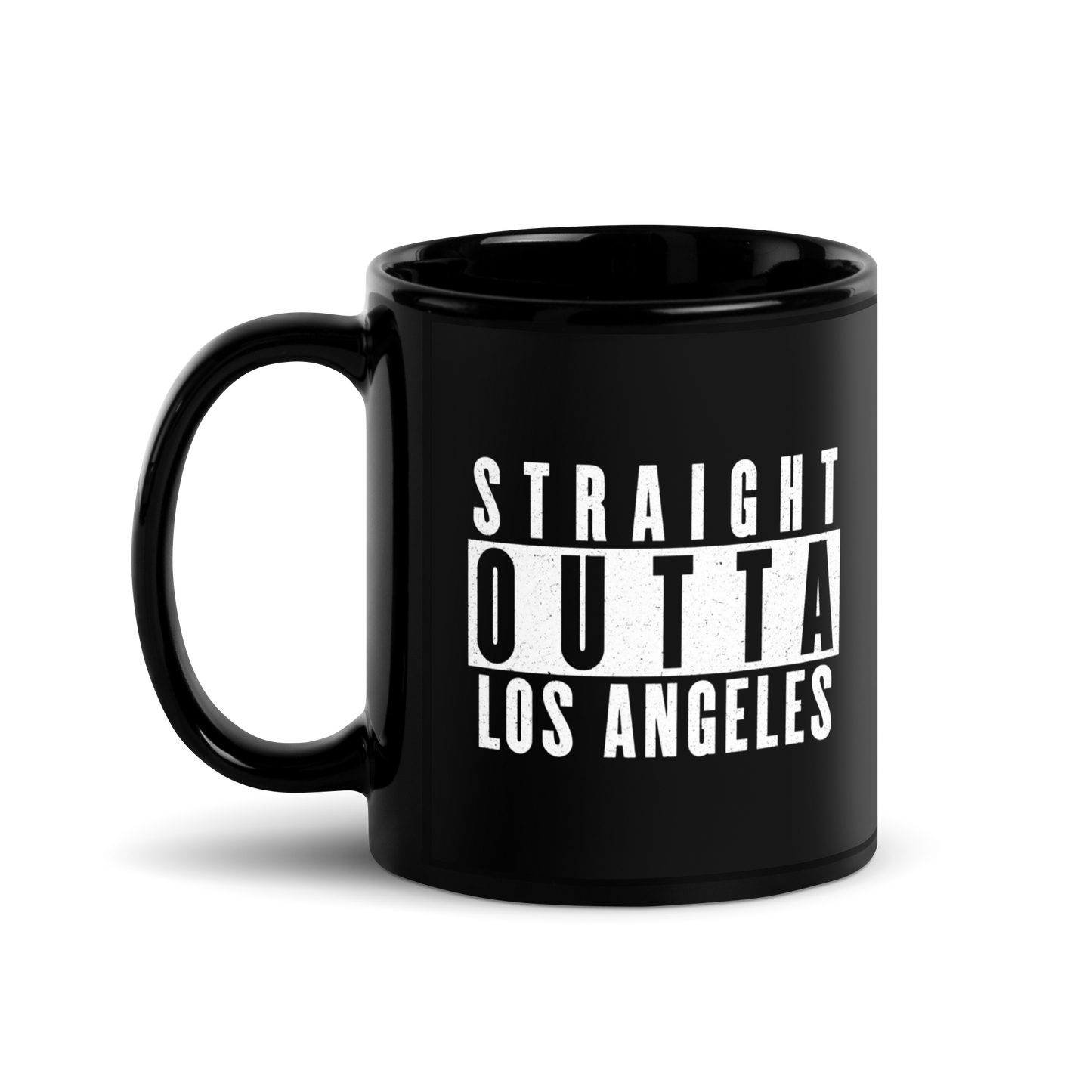 MUG Glossy Black - STRAIGHT OUTTA LOS ANGELES