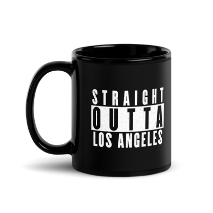 MUG Glossy Black - STRAIGHT OUTTA LOS ANGELES