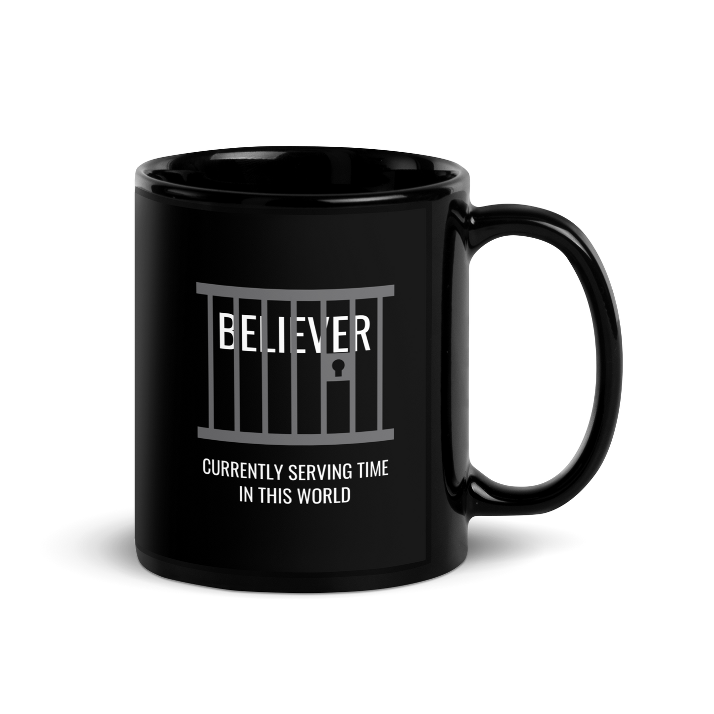 MUG Glossy Black - BELIEVER SERVING TIME