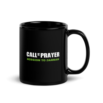 MUG Glossy Black - CALL OF PRAYER - White/Green