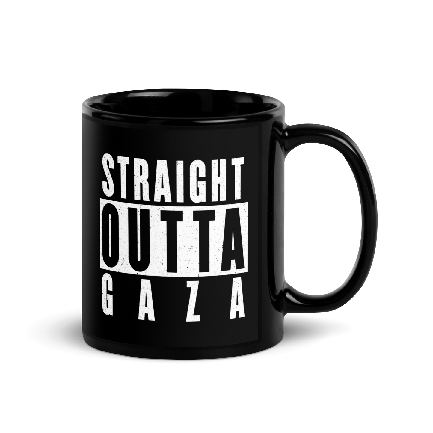 MUG Glossy Black - STRAIGHT OUTTA GAZA