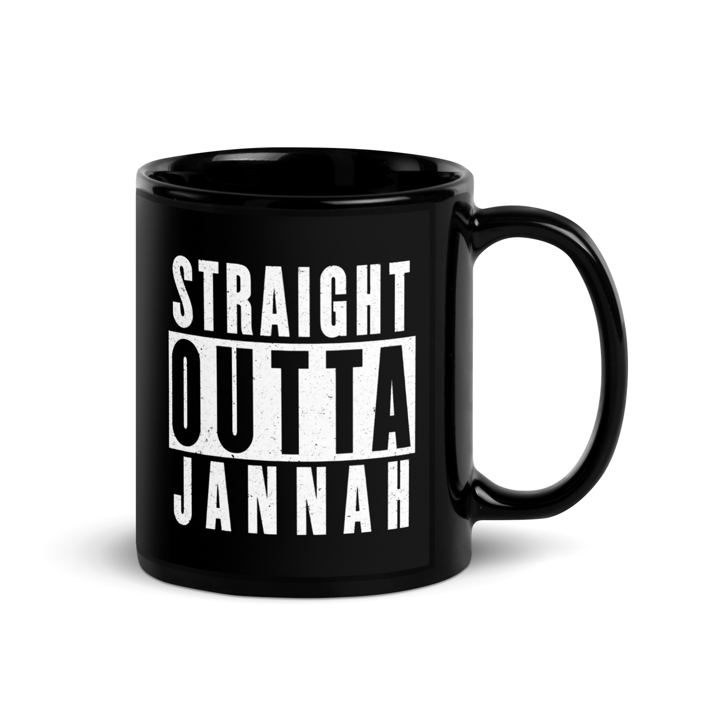 MUG Glossy Black - STRAIGHT OUTTA JANNAH