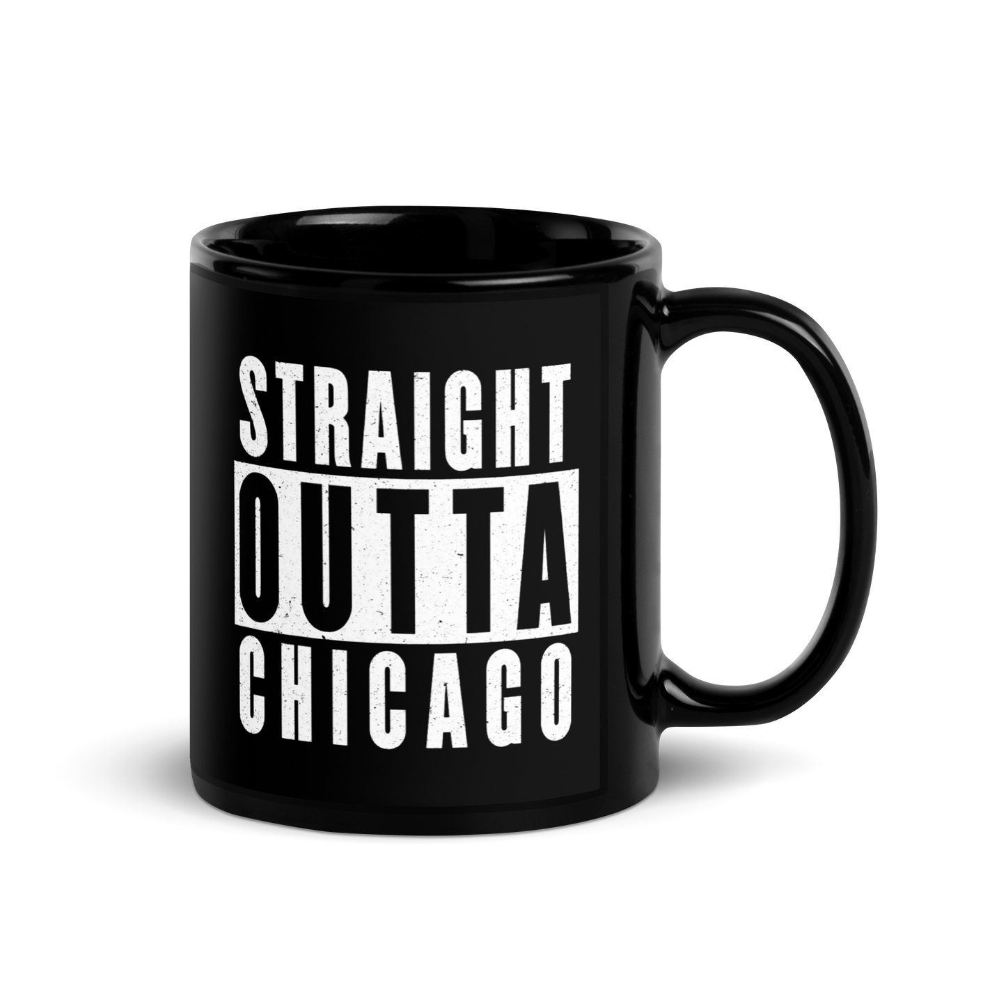 MUG Glossy Black - STRAIGHT OUTTA CHICAGO
