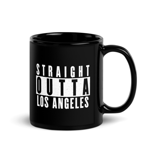 MUG Glossy Black - STRAIGHT OUTTA LOS ANGELES