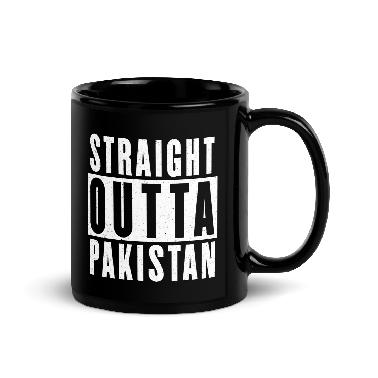 MUG Glossy Black - STRAIGHT OUTTA PAKISTAN