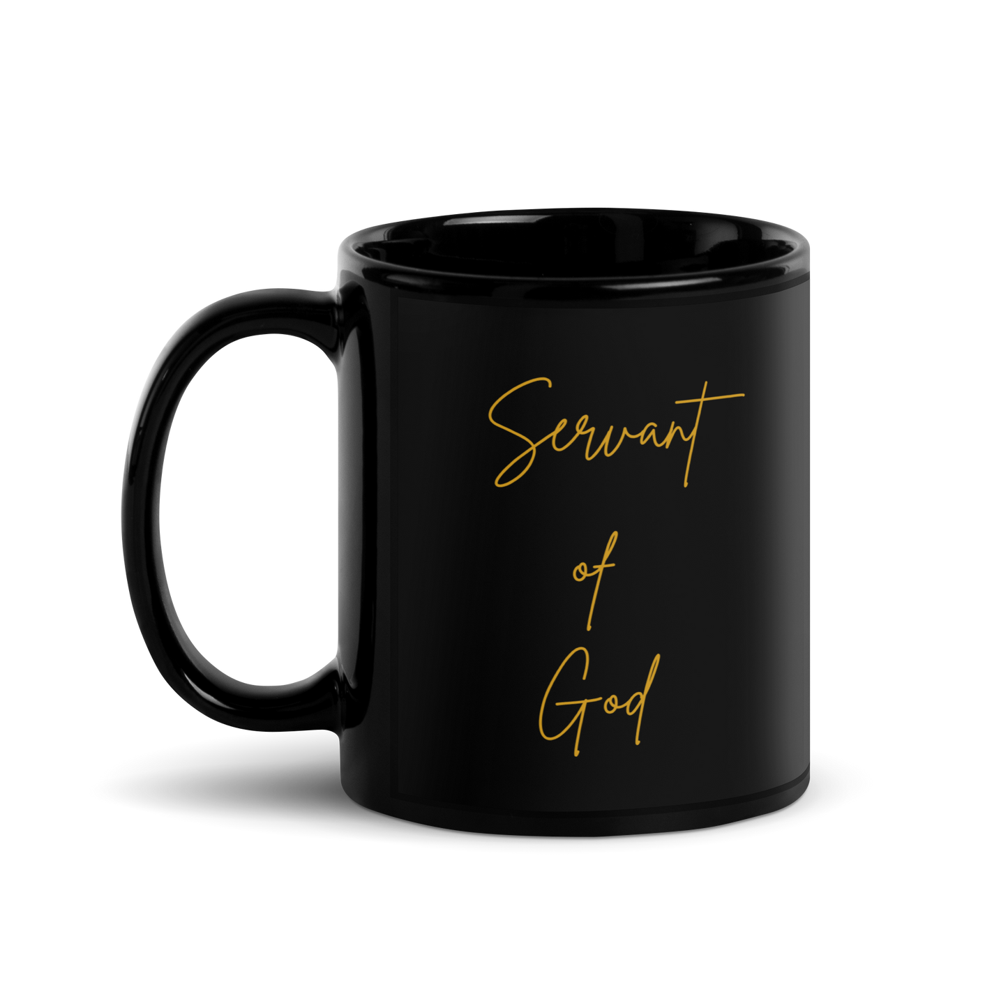 MUG Glossy Black - SERVANT OF GOD (Signature Collection) - Gold