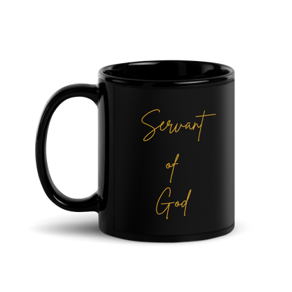 MUG Glossy Black - SERVANT OF GOD (Signature Collection) - Gold