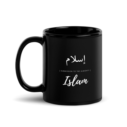 MUG Glossy Black - ISLAM (SUBMISSION) Arabic/English - White