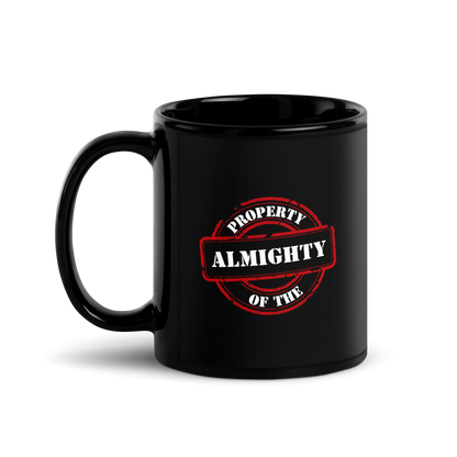 MUG Glossy Black - PROPERTY OF THE ALMIGHTY - White