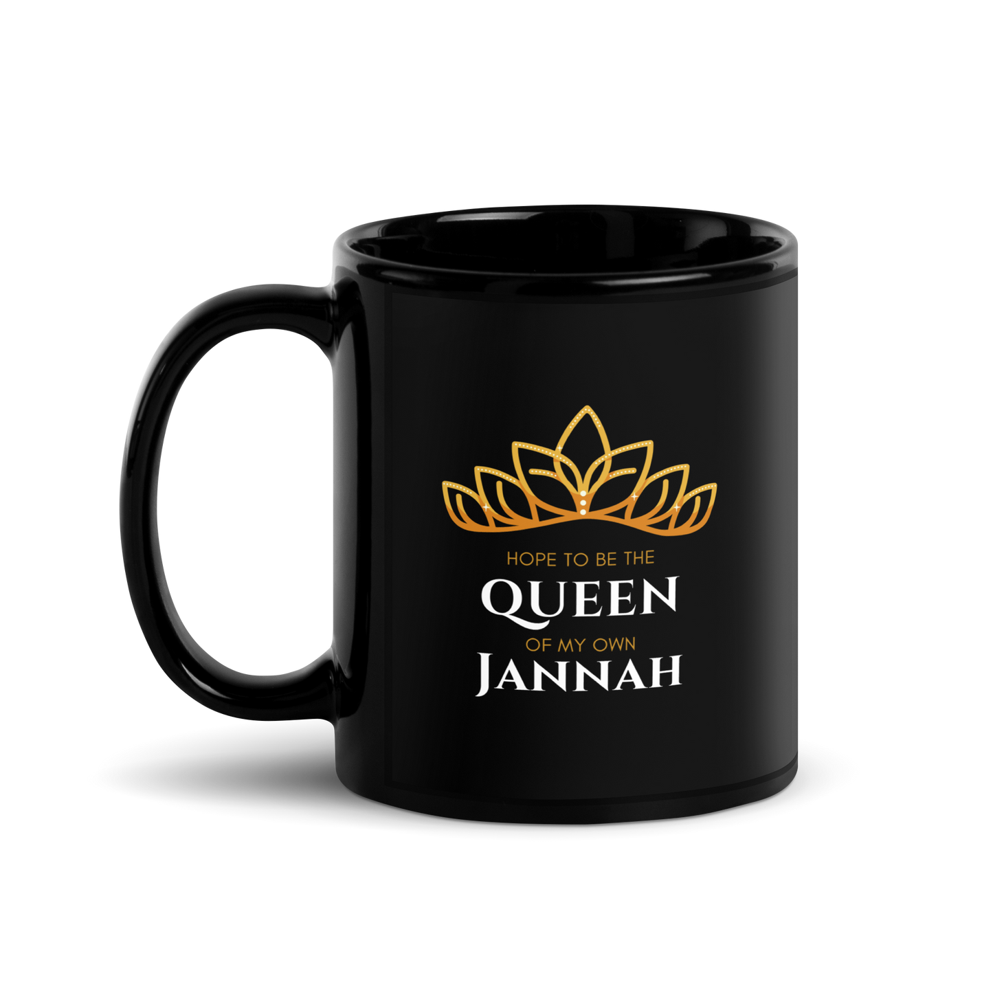 MUG Glossy Black - QUEEN OF MY OWN JANNAH (Tiara)