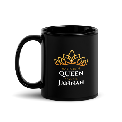 MUG Glossy Black - QUEEN OF MY OWN JANNAH (Tiara)