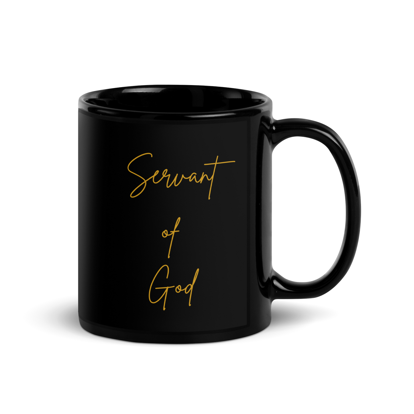 MUG Glossy Black - SERVANT OF GOD (Signature Collection) - Gold