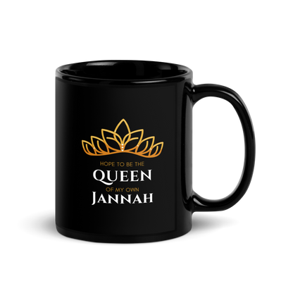 MUG Glossy Black - QUEEN OF MY OWN JANNAH (Tiara)