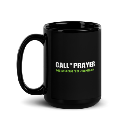 MUG Glossy Black - CALL OF PRAYER - White/Green