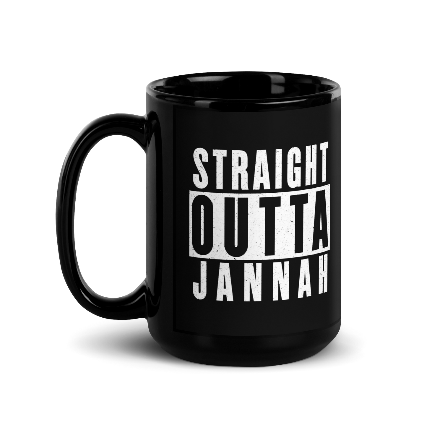 MUG Glossy Black - STRAIGHT OUTTA JANNAH