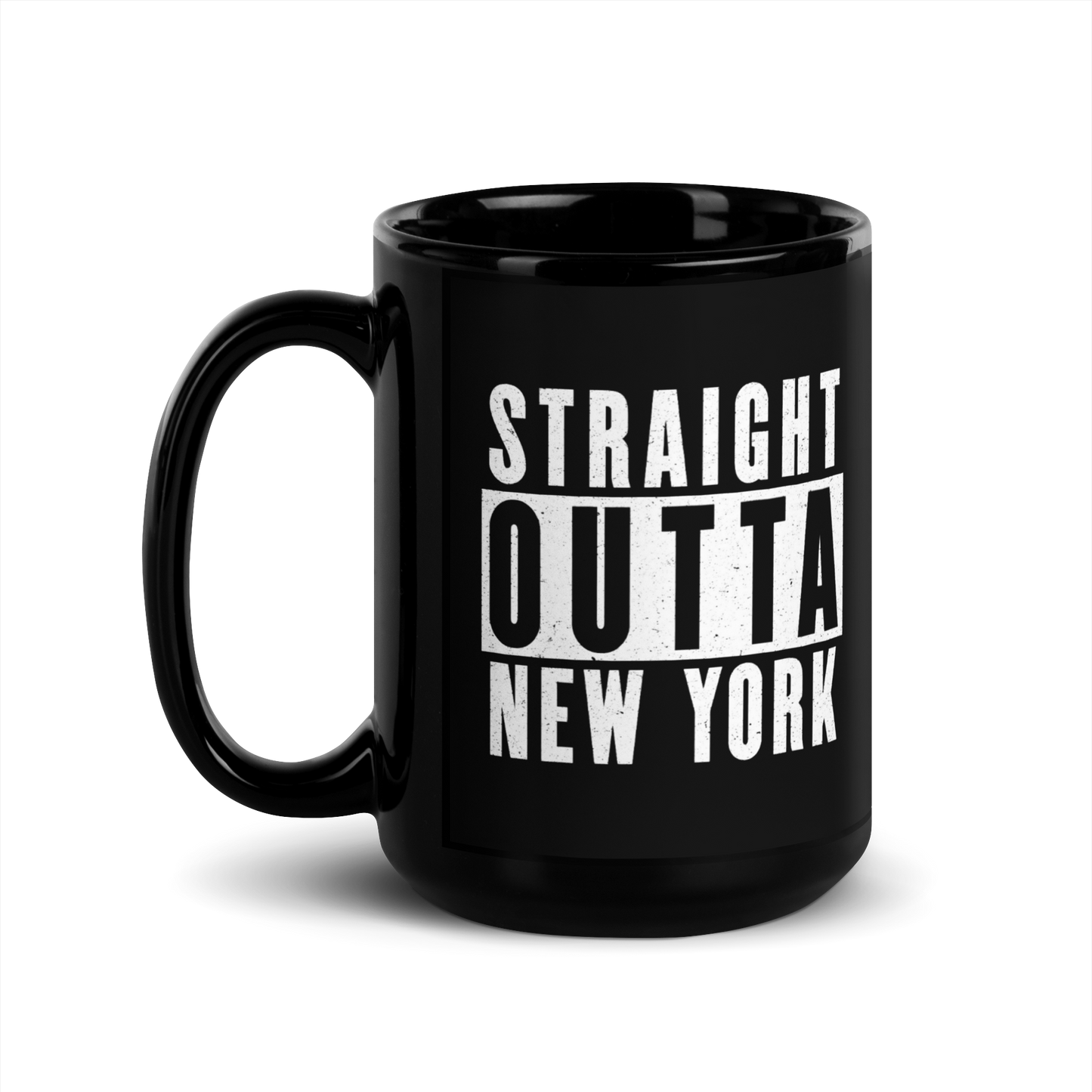 MUG Glossy Black - STRAIGHT OUTTA NEW YORK
