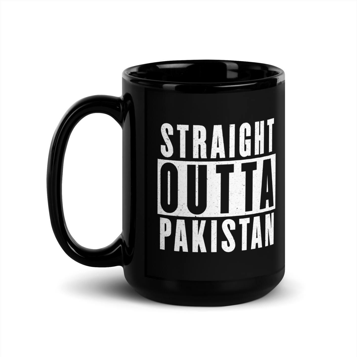 MUG Glossy Black - STRAIGHT OUTTA PAKISTAN