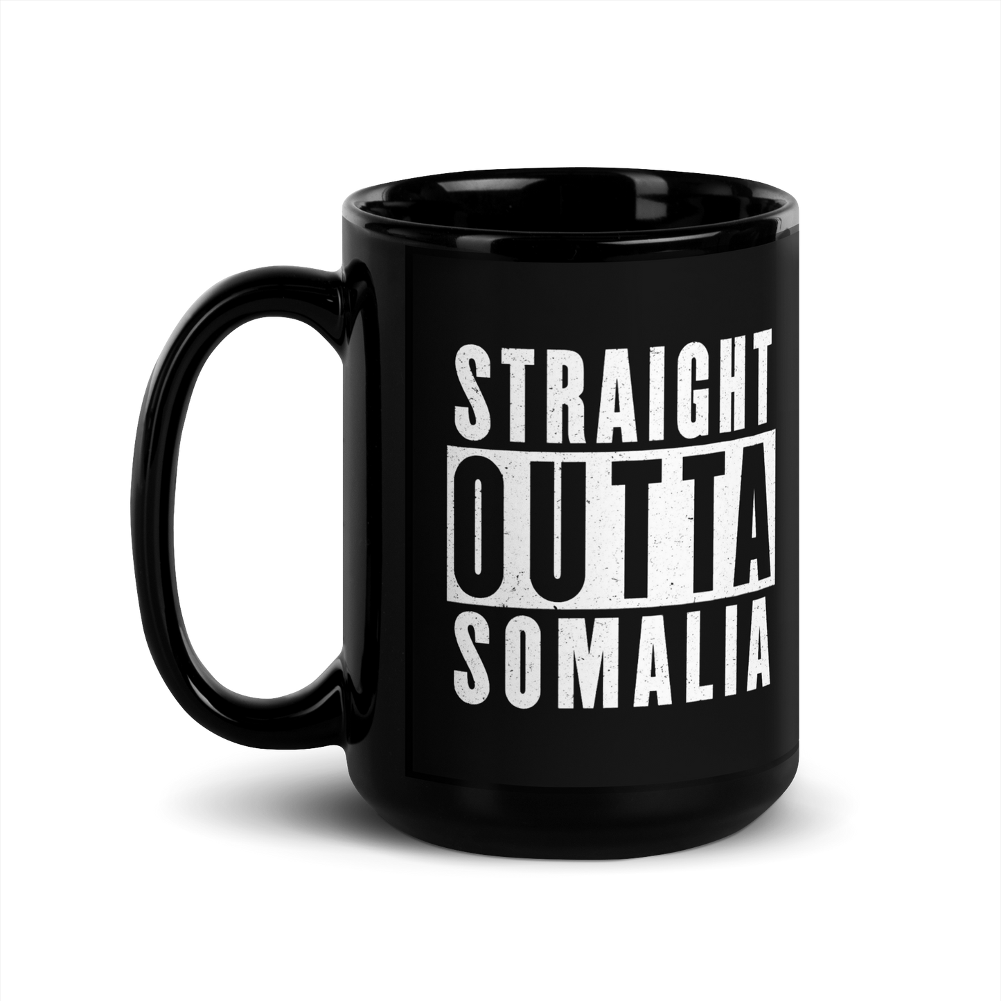 MUG Glossy Black - STRAIGHT OUTTA SOMALIA