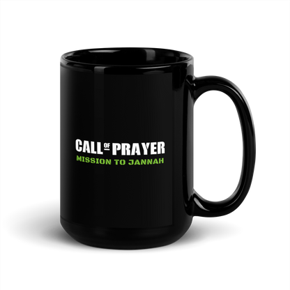 MUG Glossy Black - CALL OF PRAYER - White/Green