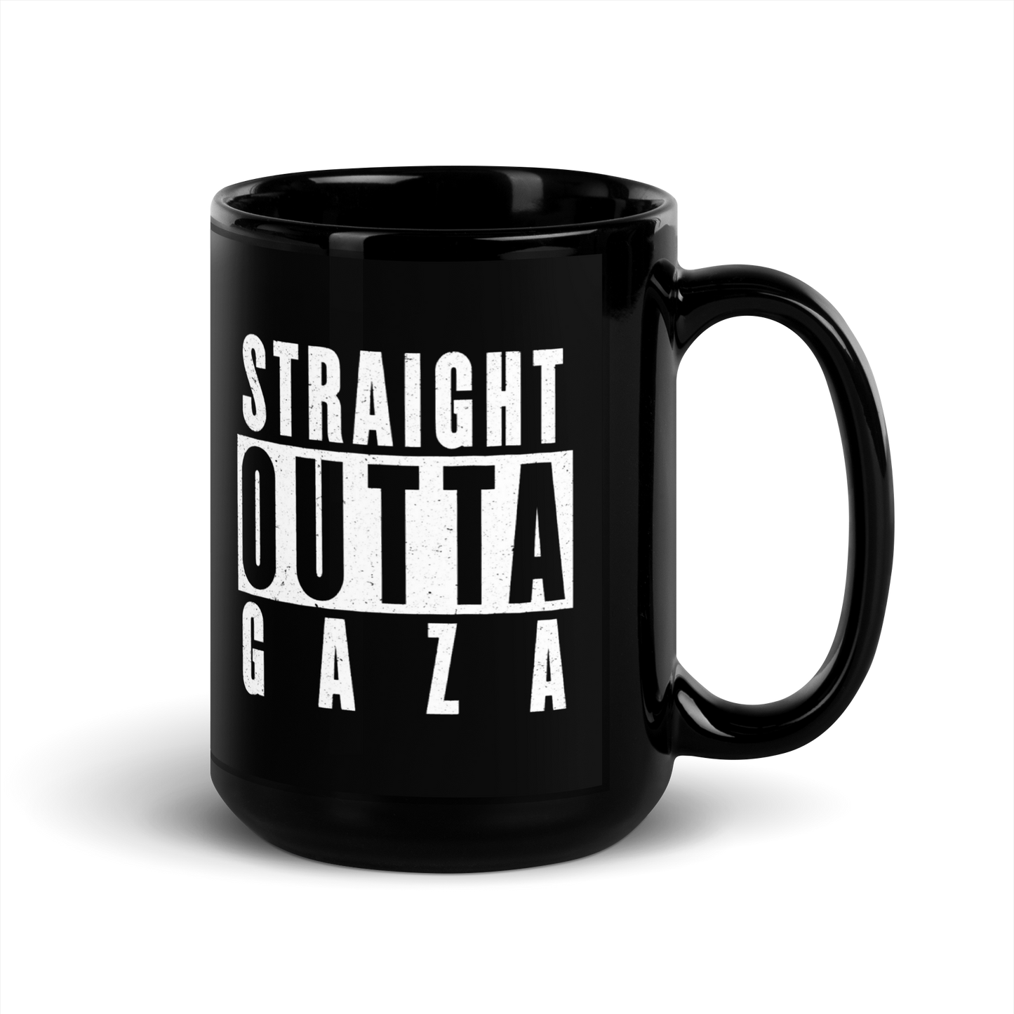 MUG Glossy Black - STRAIGHT OUTTA GAZA