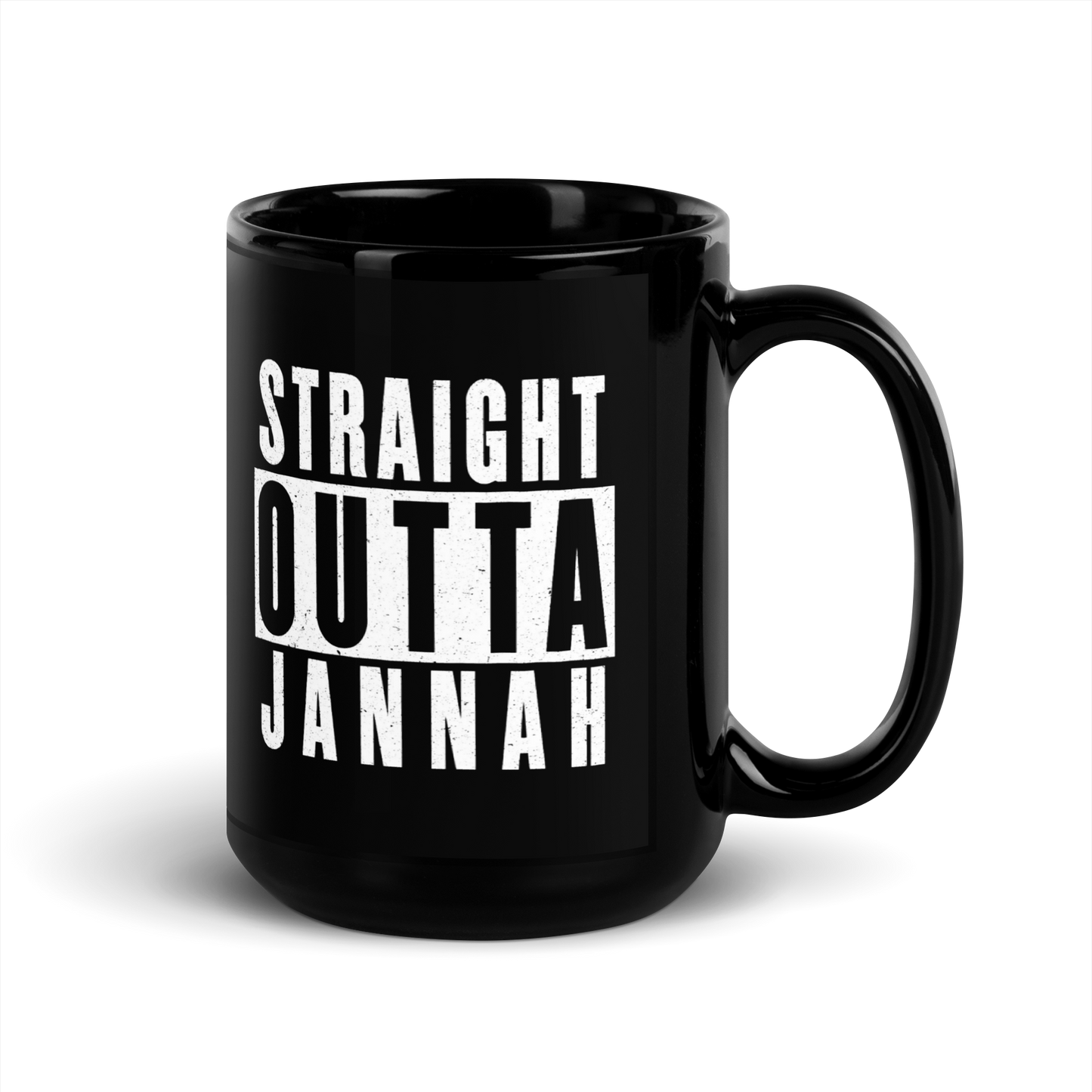 MUG Glossy Black - STRAIGHT OUTTA JANNAH