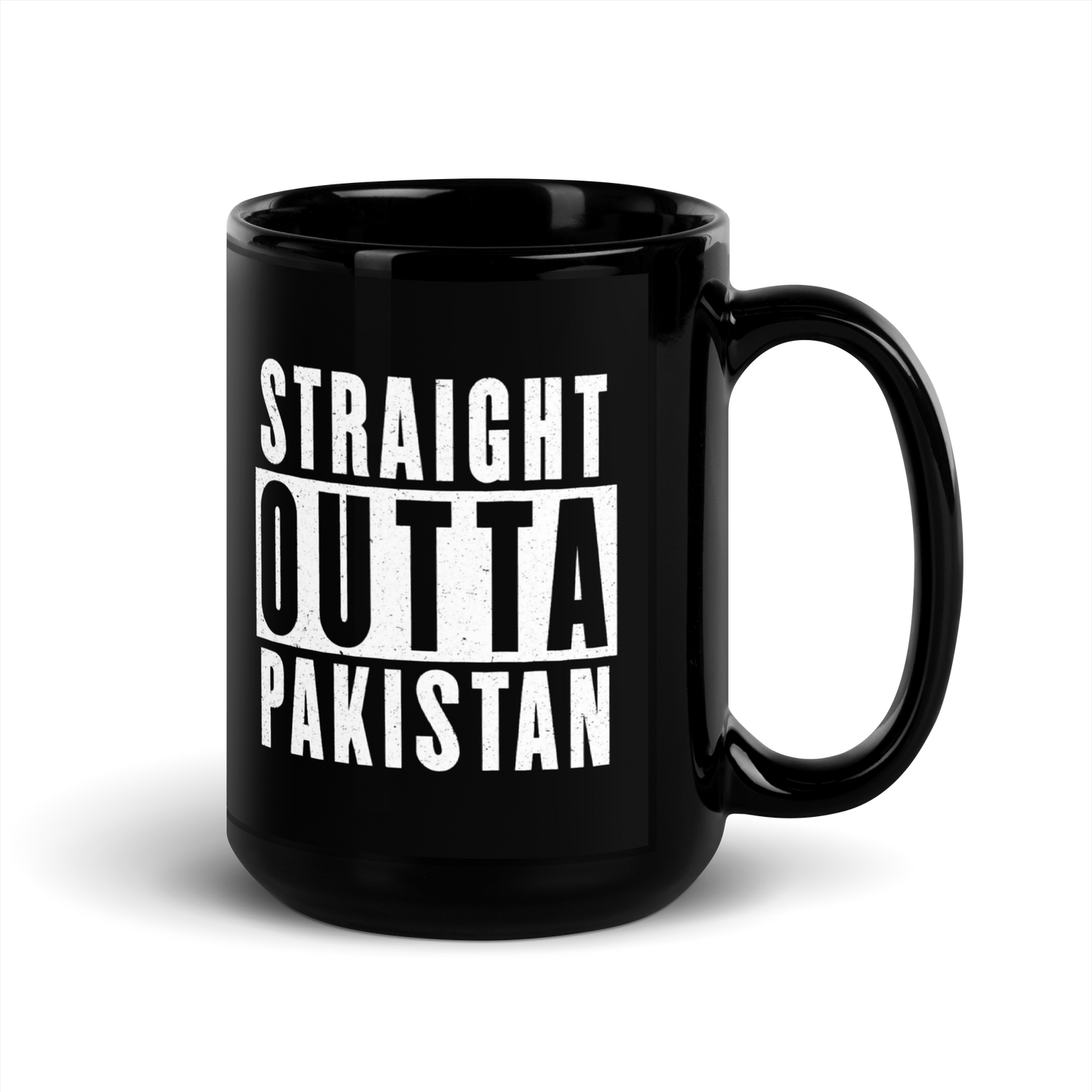 MUG Glossy Black - STRAIGHT OUTTA PAKISTAN