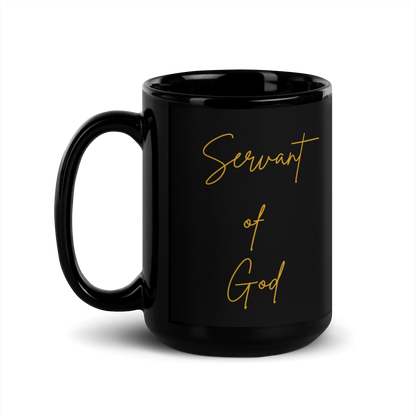 MUG Glossy Black - SERVANT OF GOD (Signature Collection) - Gold