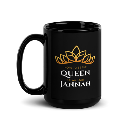 MUG Glossy Black - QUEEN OF MY OWN JANNAH (Tiara)