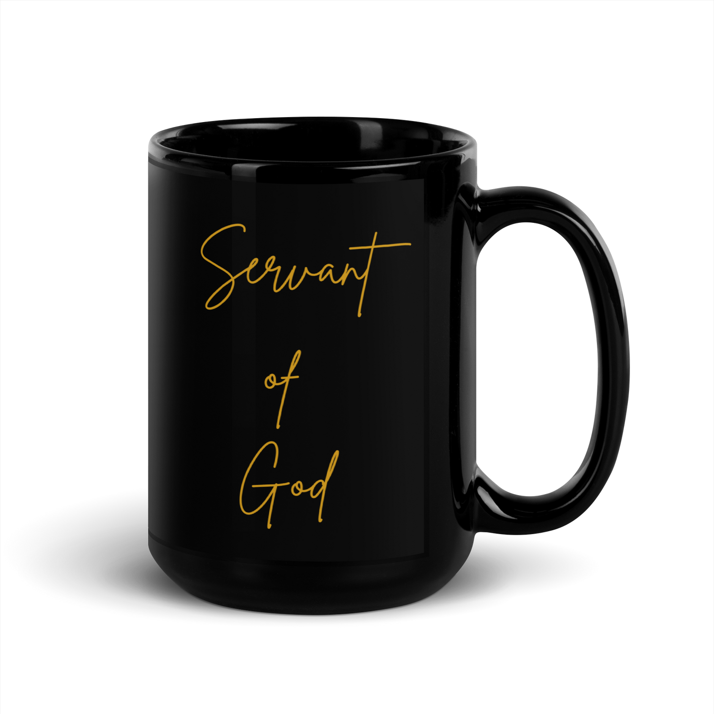 MUG Glossy Black - SERVANT OF GOD (Signature Collection) - Gold